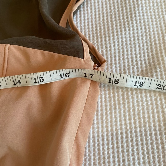 Peach and Dark Tan Fully lined Sheath Dress. Size M. - Picture 7 of 11